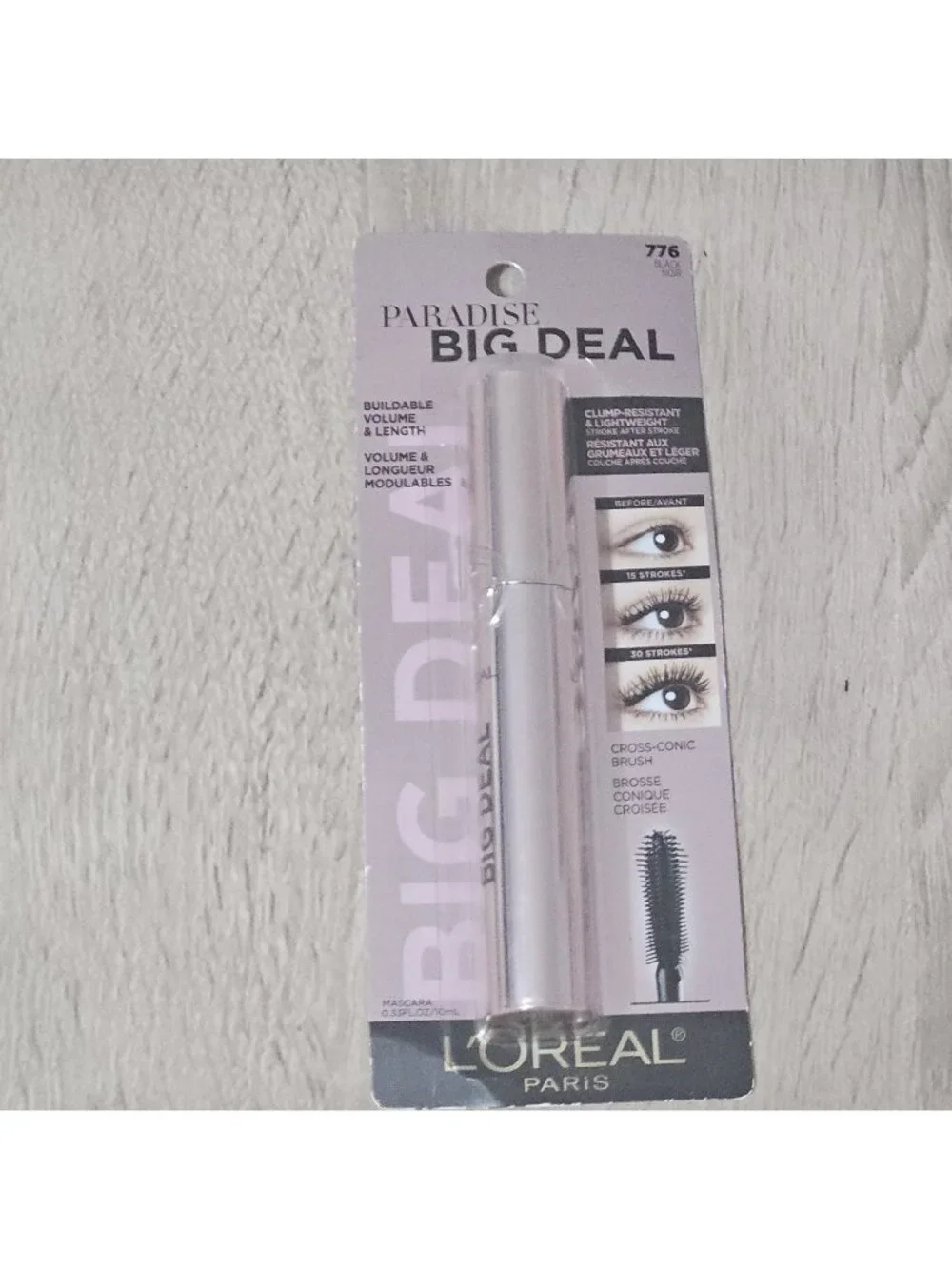 L'Oreal Paris Paradise Big Deal Mascara Volumizing Lengthening,  776 Black